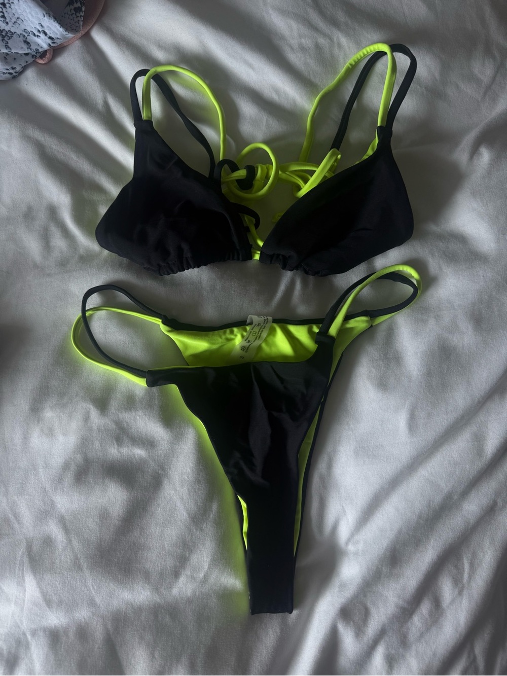 Neon Trim Black Bikini Set - Women Swim